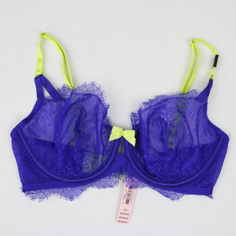 Victoria's Secret Lace Very Sexy Unlined Underwire Demi Bra Size 32D NWT $40